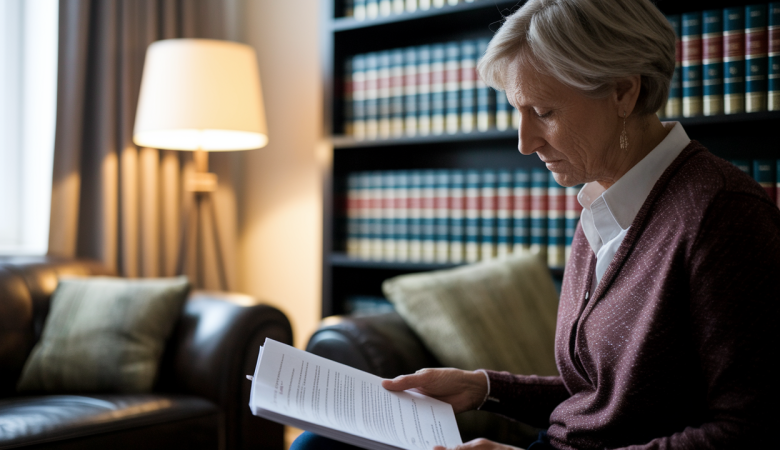 personne-mature-lisant-document-bibliotheque
