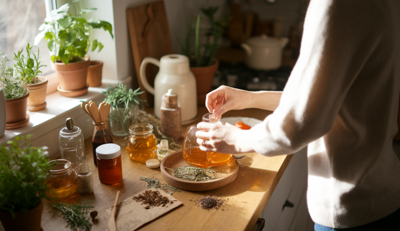 cuisine-rustique-preparation-infusion-herbes