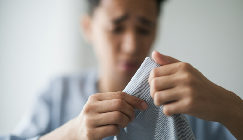 personne-examine-chemise-inquiete