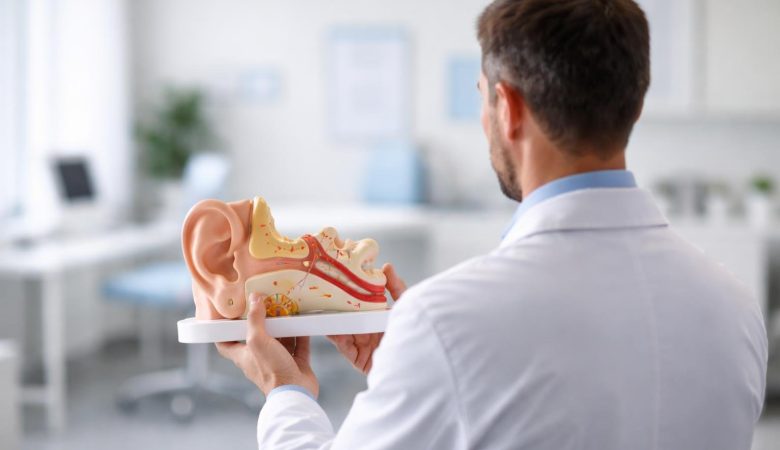 medecin-blouse-maquette-oreille-salle