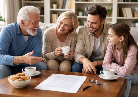 famille-table-salon-etalager-livre