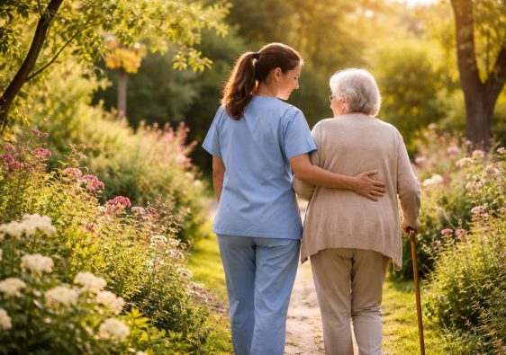 auxiliaire-vie-personne-agee-jardin-fleurs