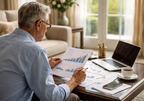 personne-dos-documents-graphiques-financiers