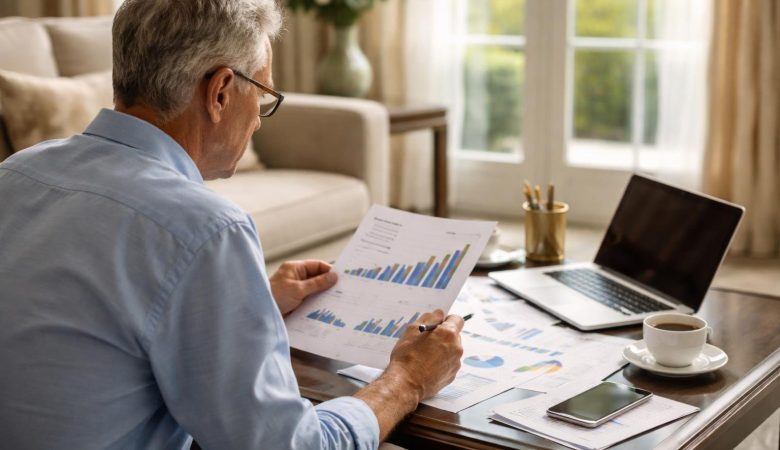 personne-dos-documents-graphiques-financiers