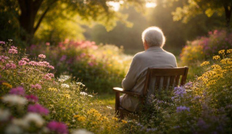 silhouette-agee-jardin-fleurs-serenite