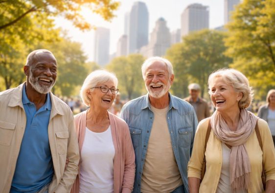 seniors-marchant-parc-ville-gratte-ciels