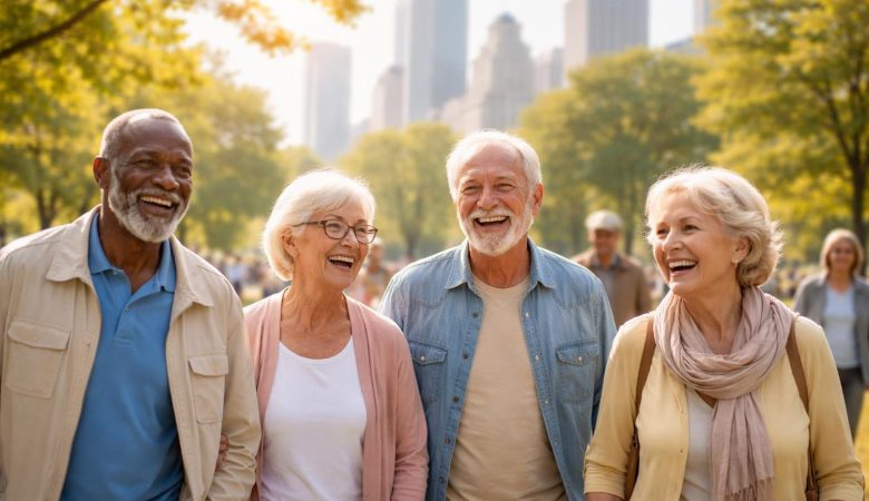 seniors-marchant-parc-ville-gratte-ciels