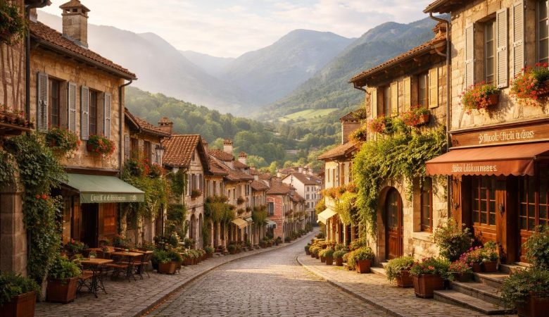 ville-francaise-rues-pavees-maisons-anciennes