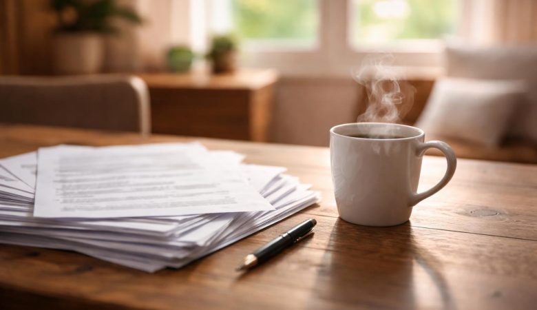 table-documents-stylo-tasse-cafe