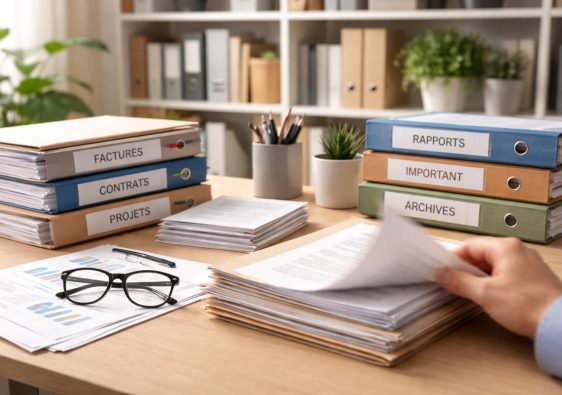 bureau-organise-documents-etagere-plantes